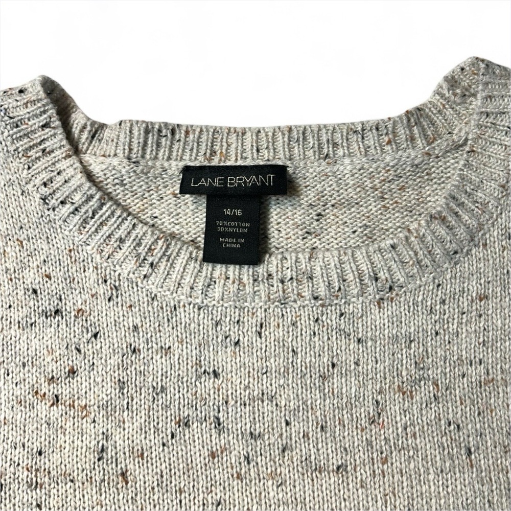 Lane Bryant Women's Knit Sweater Beige Button Wide Sleeve Size 14/16‎ - Picture 3 of 6